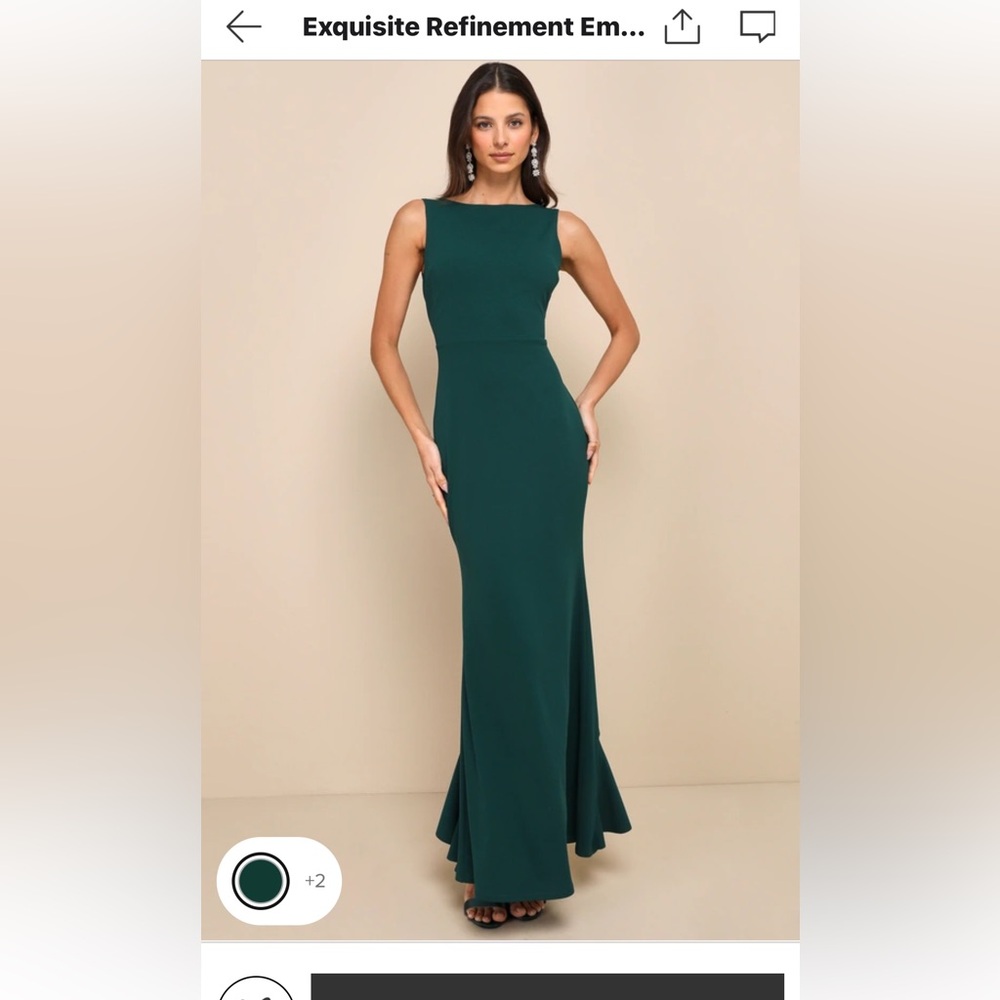 Lulus exquisite refinement backless emerald green formal dress gown